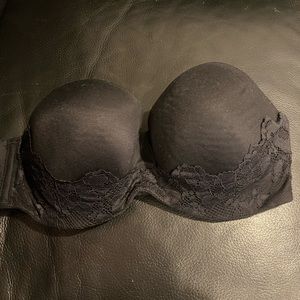 Strapless black Victoria secret bra